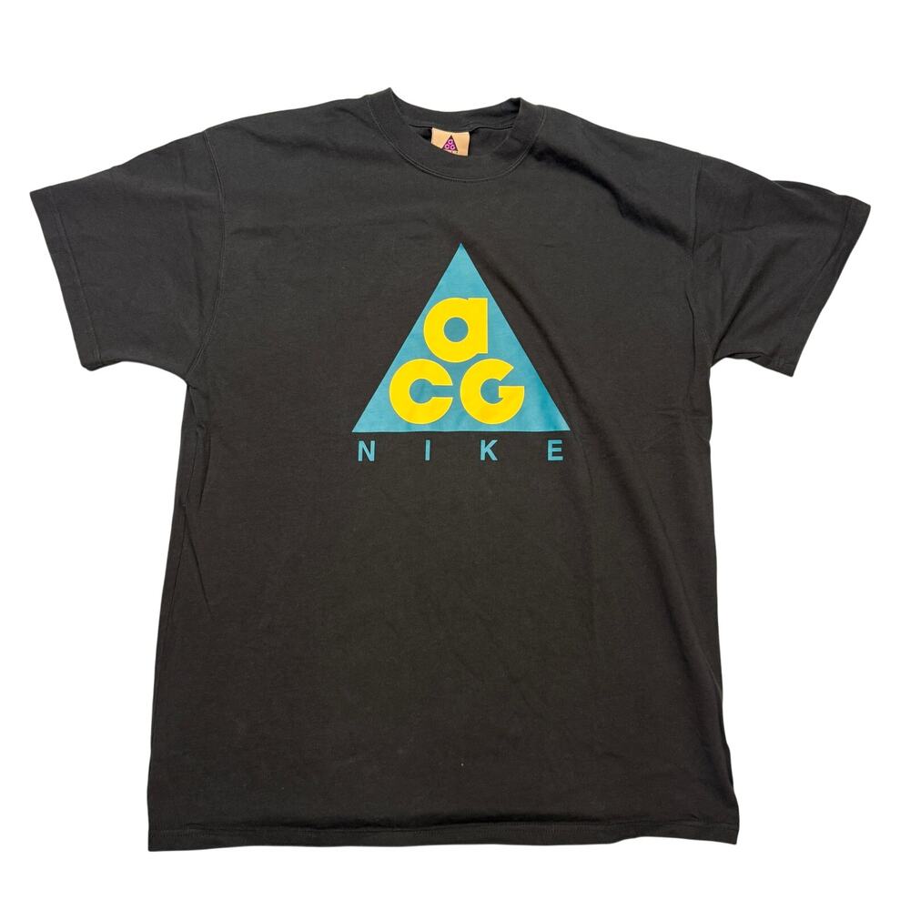 Nike NRG ACG Short Sleeve Logo Tee Shirt Men's Medium Black Gorpcore Streetwear